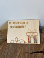 Houten geldcadeau communie