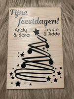 Houten kerstkaart